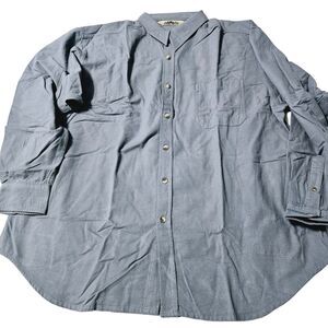 Campmor Mens Button Down Shirt Blue Size XL 100% Cotton Long Sleeve Pocket